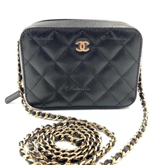 Authentic CHANEL Black Caviar Mini Camera Bag GHW - Picture 6 of 15